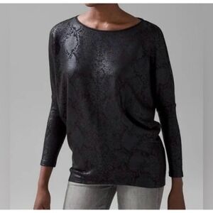 White House Black Market Python Scales‎ Foil Dolman Tunic Top - Size M, NWT